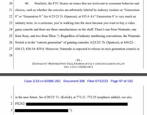 微软FTC法庭文件披露：NS新机或于2024年推出