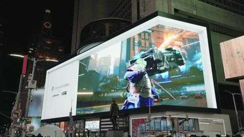 大名鼎鼎的V！《赛博朋克2077》纽约时代广场裸眼3D广告